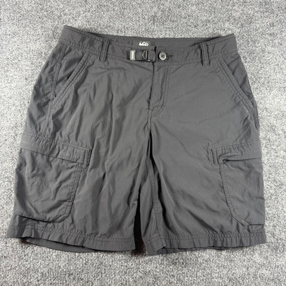 REI Co-op Sahara Cargo Shorts Black Relaxed Fit Hiking Outdoor Womens 8